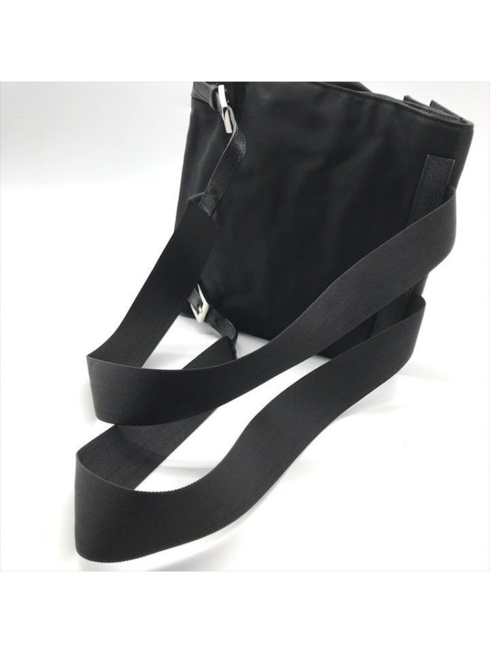 Gucci Nylon Canvas Jackie Silver Backpack Black - Picture 6 of 10